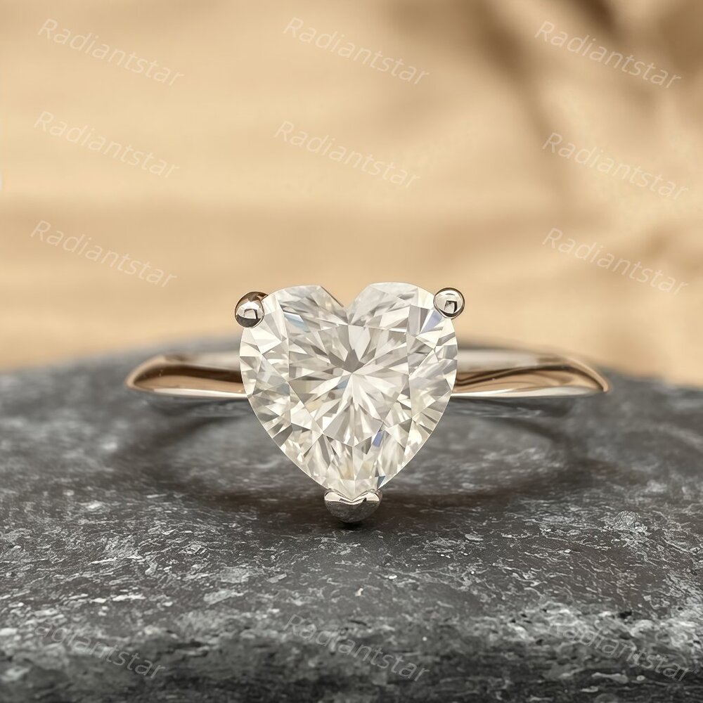NEW Certified 2ct. t.w. Heart Cut Moissanite Ring